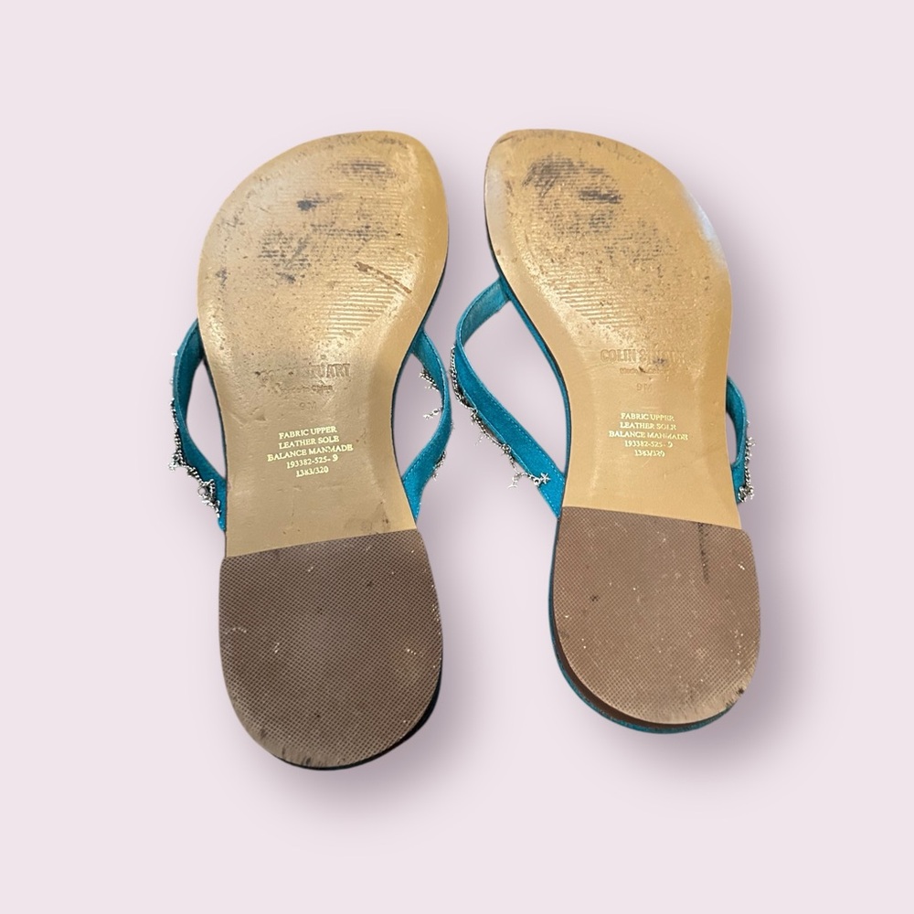 Colin Stuart Turquoise Sandals with Metallic Detail - Picture 6 of 7
